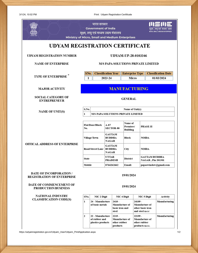 Certifications